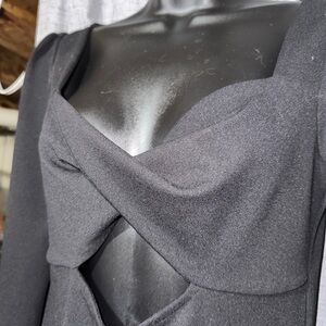 Express Black Long Sleeve Cutout Dress